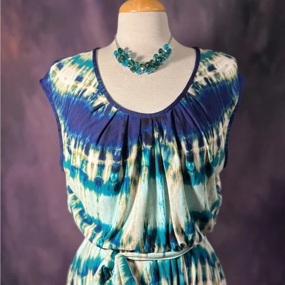 Kasper Blue and White Dress - Picture 3 of 9